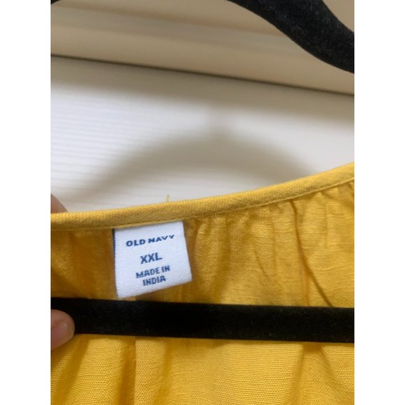 Old Navy Yellow Long Sleeve Bottom Flared Blouse XXL - Picture 3 of 4